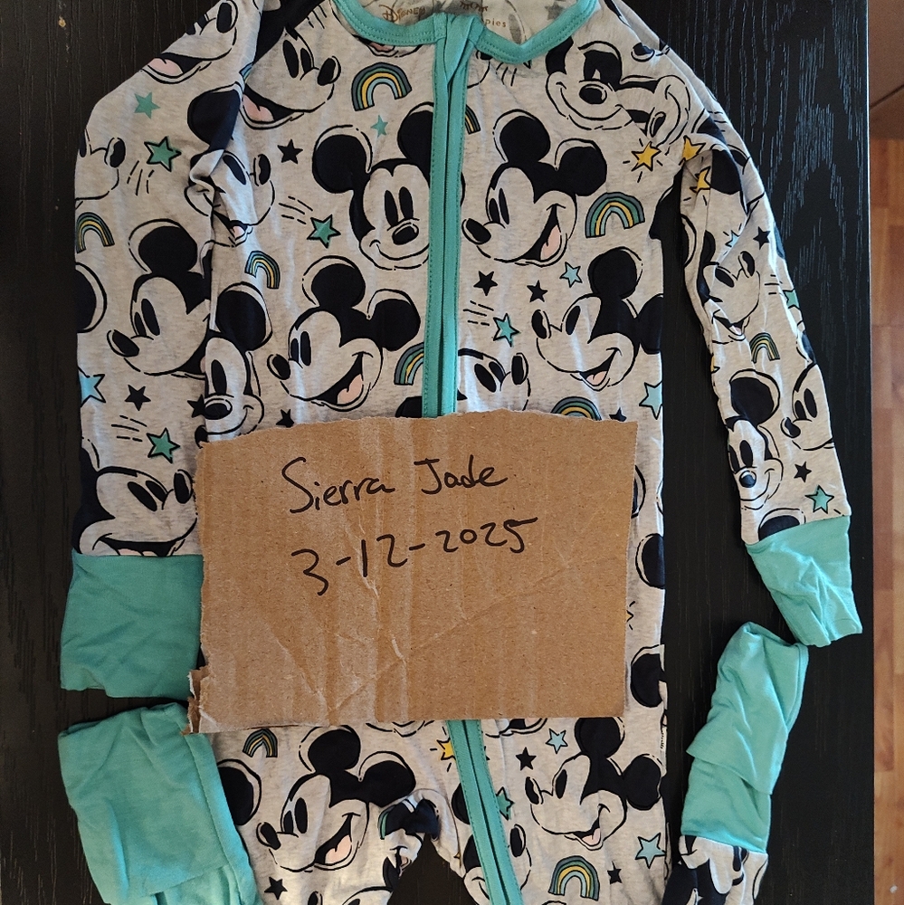 2T Little Sleepies Mickey Mouse Print Zippy